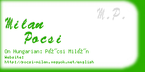 milan pocsi business card